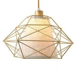 1-punktowa lampa wisząca w stylu retro vintage z czarnego żelaza z abażurami z tkaniny