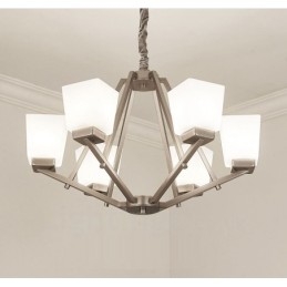 6 świateł chromowana lampa wisząca do wnętrz nowoczesny żyrandol oświetlenie domowe wiszące lampy oprawy z kloszami szklanymi