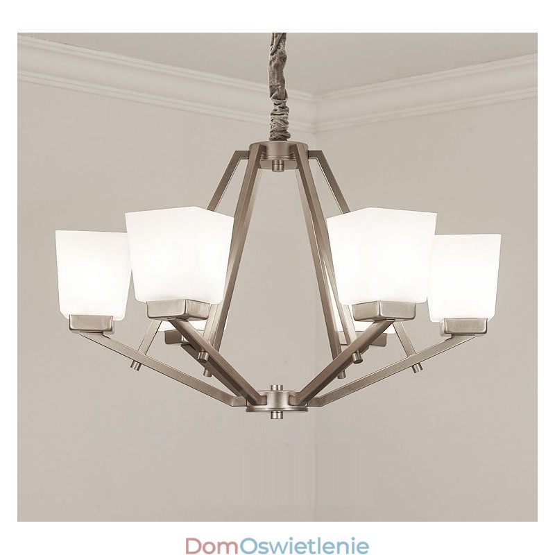 6 świateł chromowana lampa wisząca do wnętrz nowoczesny żyrandol oświetlenie domowe wiszące lampy oprawy z kloszami szklanymi