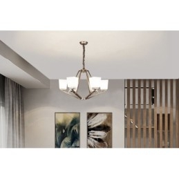 6 świateł chromowana lampa wisząca do wnętrz nowoczesny żyrandol oświetlenie domowe wiszące lampy oprawy z kloszami szklanymi