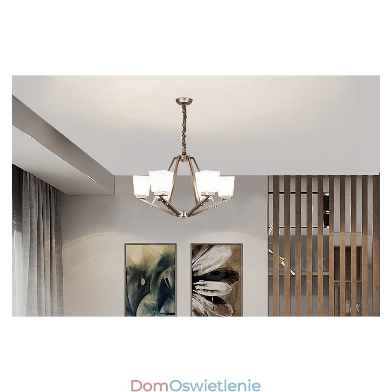 6 świateł chromowana lampa wisząca do wnętrz nowoczesny żyrandol oświetlenie domowe wiszące lampy oprawy z kloszami szklanymi