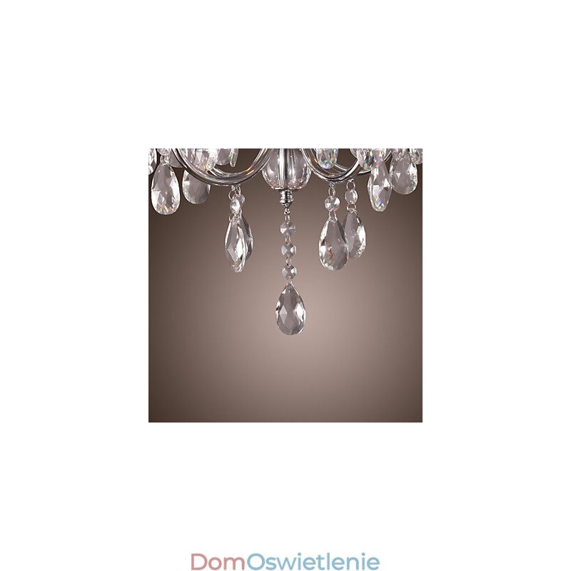 Tradycyjny klasyczny kryształowy chromowany metalowy żyrandol