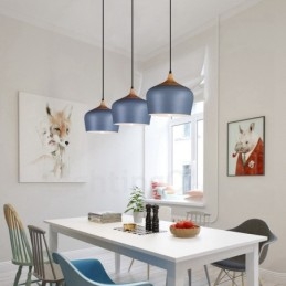 1 Światło Nowoczesna Współczesna Lampa Wisząca Lampa Wisząca z Białym Czerwono-Niebieskim Kloszem