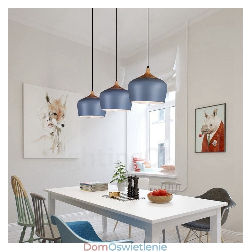 1 Światło Nowoczesna Współczesna Lampa Wisząca Lampa Wisząca z Białym Czerwono-Niebieskim Kloszem