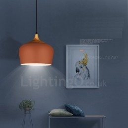 1 Światło Nowoczesna Współczesna Lampa Wisząca Lampa Wisząca z Białym Czerwono-Niebieskim Kloszem