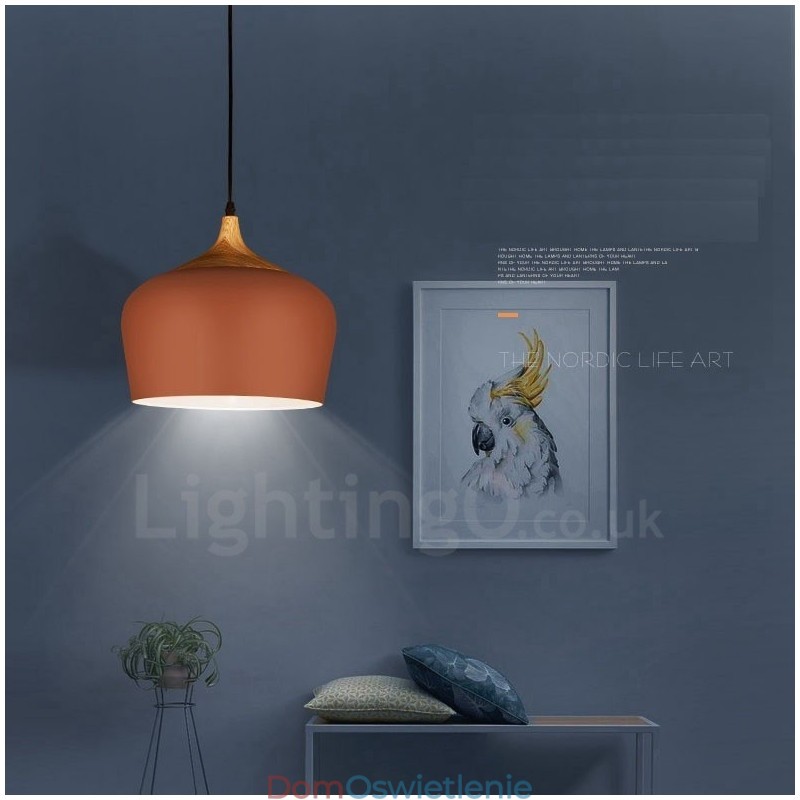 1 Światło Nowoczesna Współczesna Lampa Wisząca Lampa Wisząca z Białym Czerwono-Niebieskim Kloszem