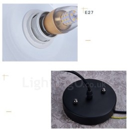 1 Światło Nowoczesna Współczesna Lampa Wisząca Lampa Wisząca z Białym Czerwono-Niebieskim Kloszem