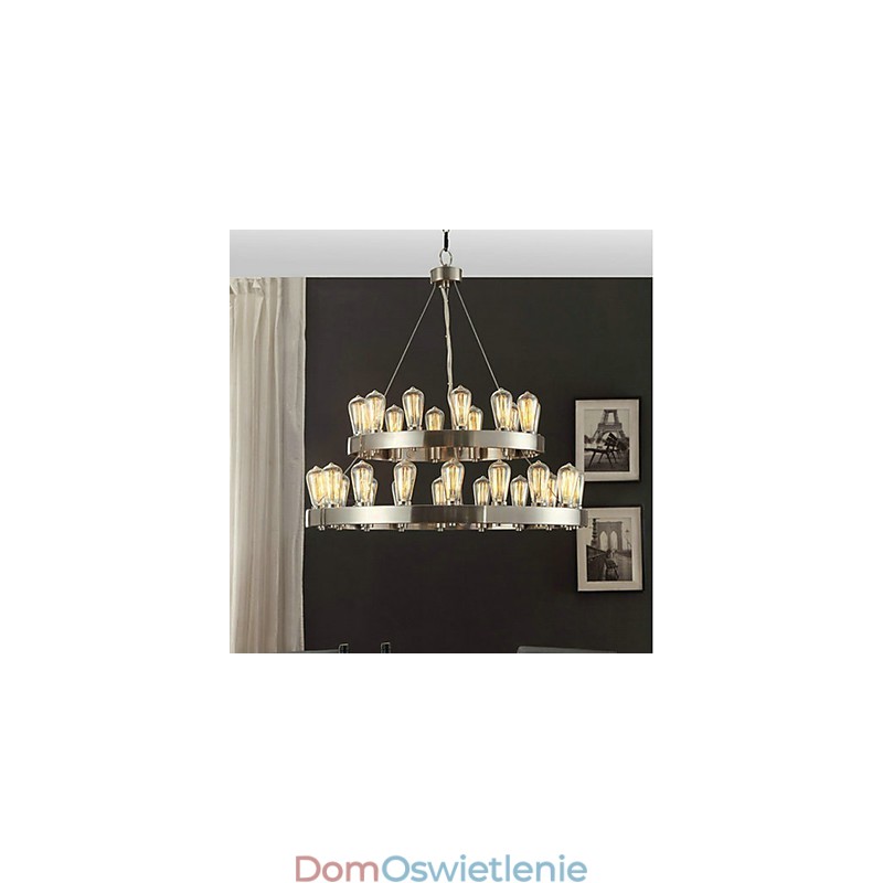 Żyrandol metalowy w stylu vintage mini chromowany