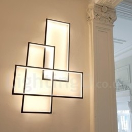 Nowoczesna współczesna aluminiowa lampa sufitowa do montażu na ścianie z pilotem do ściemniania w salonie i sypialni