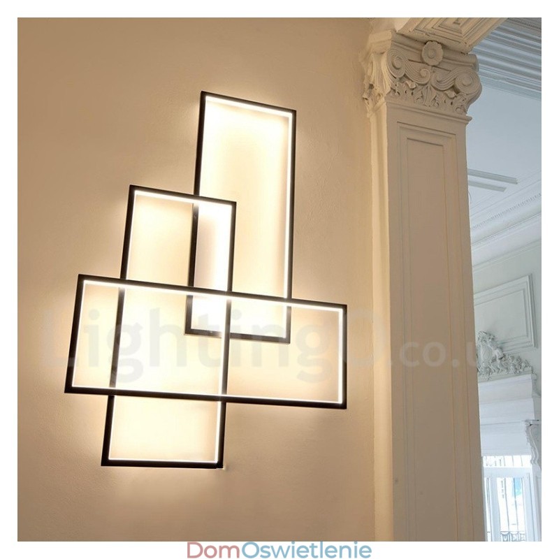 Nowoczesna współczesna aluminiowa lampa sufitowa do montażu na ścianie z pilotem do ściemniania w salonie i sypialni