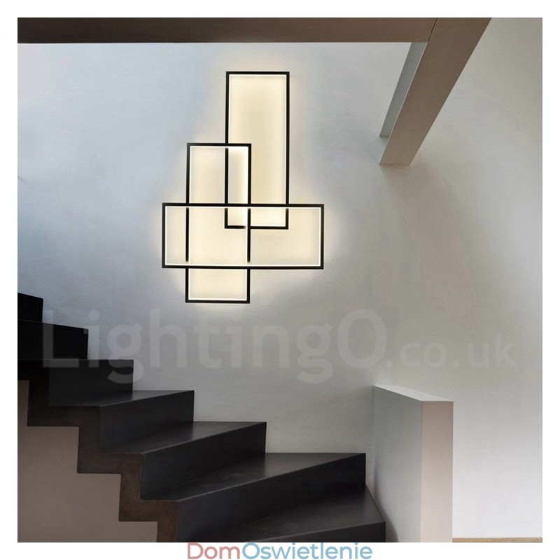 Nowoczesna współczesna aluminiowa lampa sufitowa do montażu na ścianie z pilotem do ściemniania w salonie i sypialni