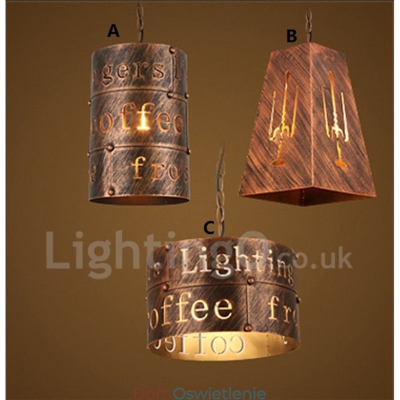 1 Światło Retro Vintage Wisząca Lampa Cafe House Wisząca Lampa