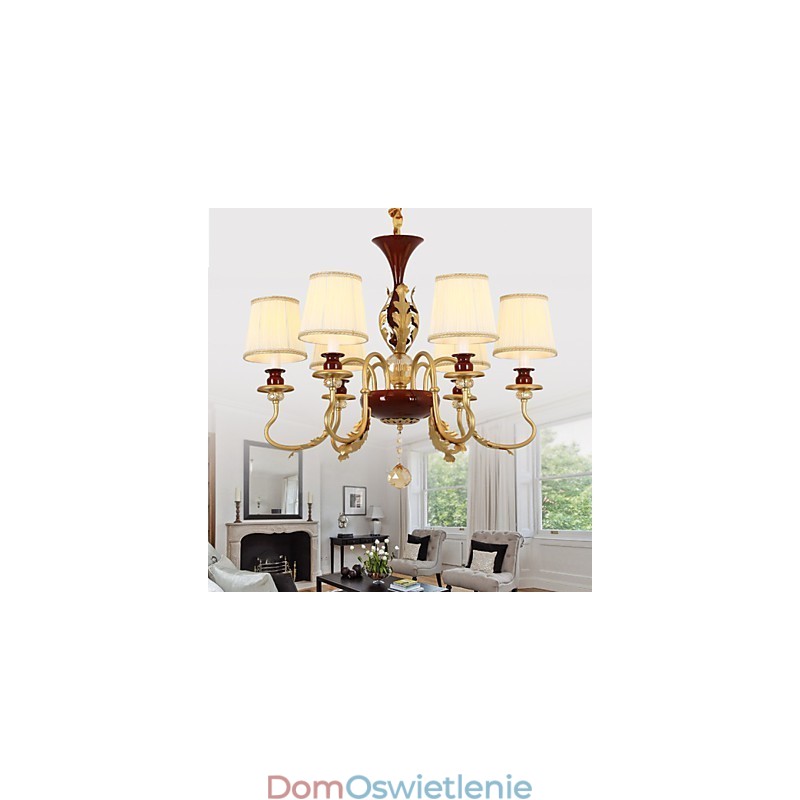 Kryształowy żyrandol 6 świateł, malowanie, metal, moda