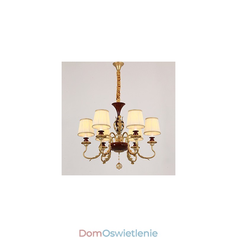 Kryształowy żyrandol 6 świateł, malowanie, metal, moda