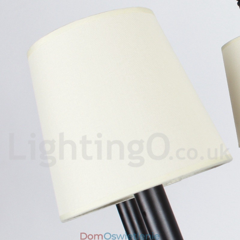 6-światłowy czarny retro nowoczesny żyrandol w stylu świecy