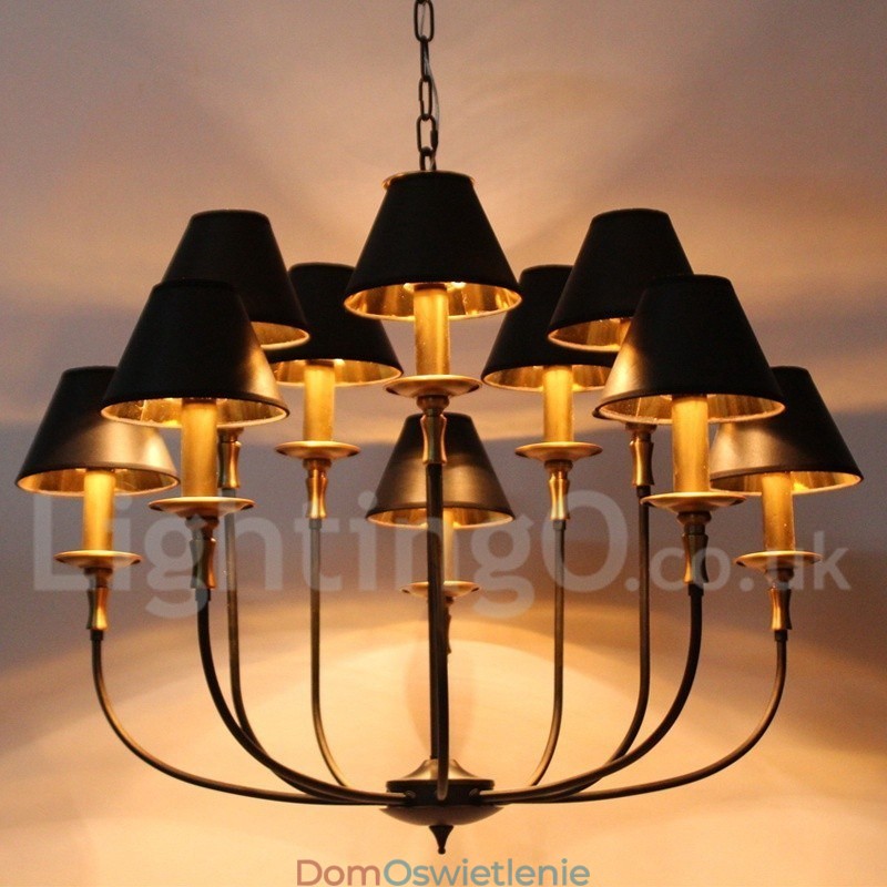 Żyrandol w stylu retro-współczesnym ze świecą