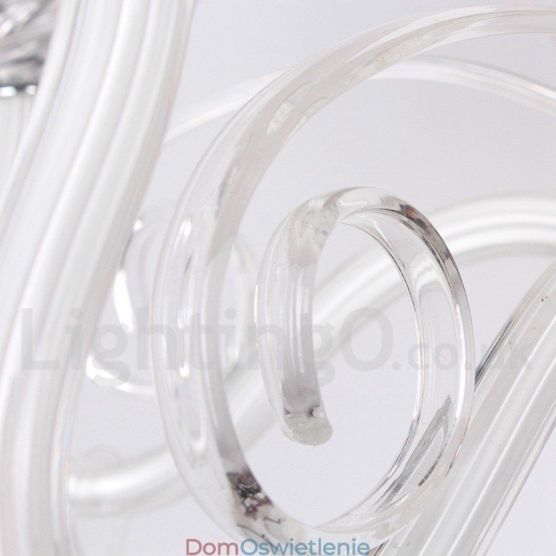 6-światłowy biały nowoczesny żyrandol kryształowy K9 w stylu świecy