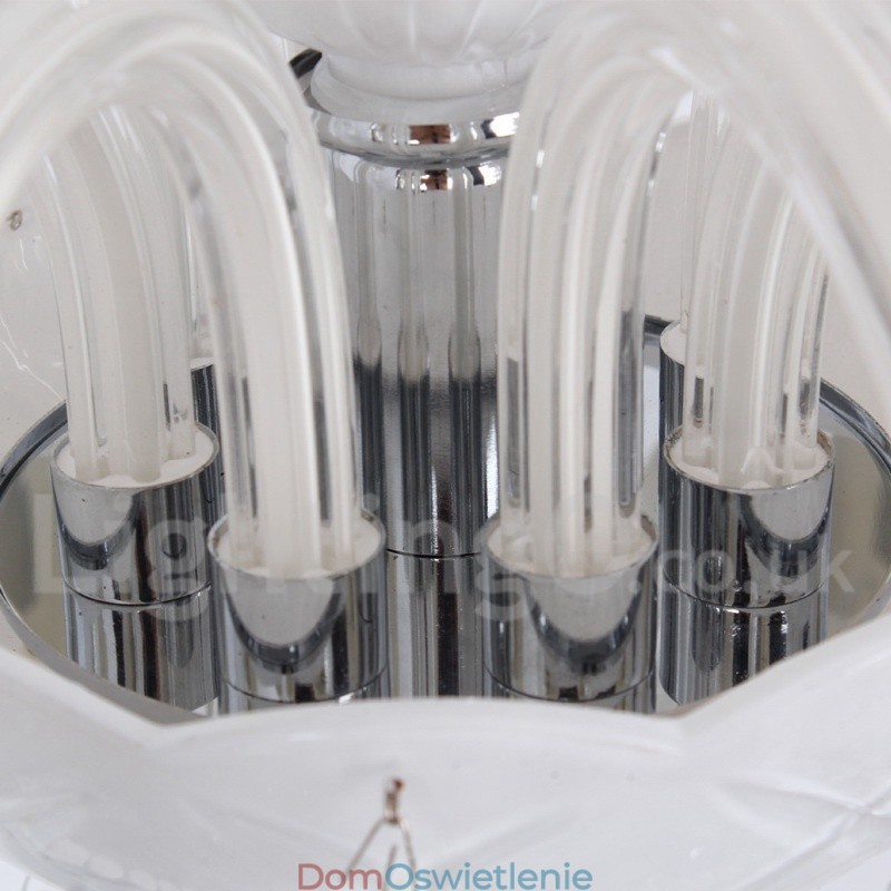 8-światłowy biały kryształowy żyrandol w kształcie świecy K9