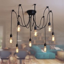 8 świateł żyrandol wiszący lampa tradycyjna klasyczna retro metalowa