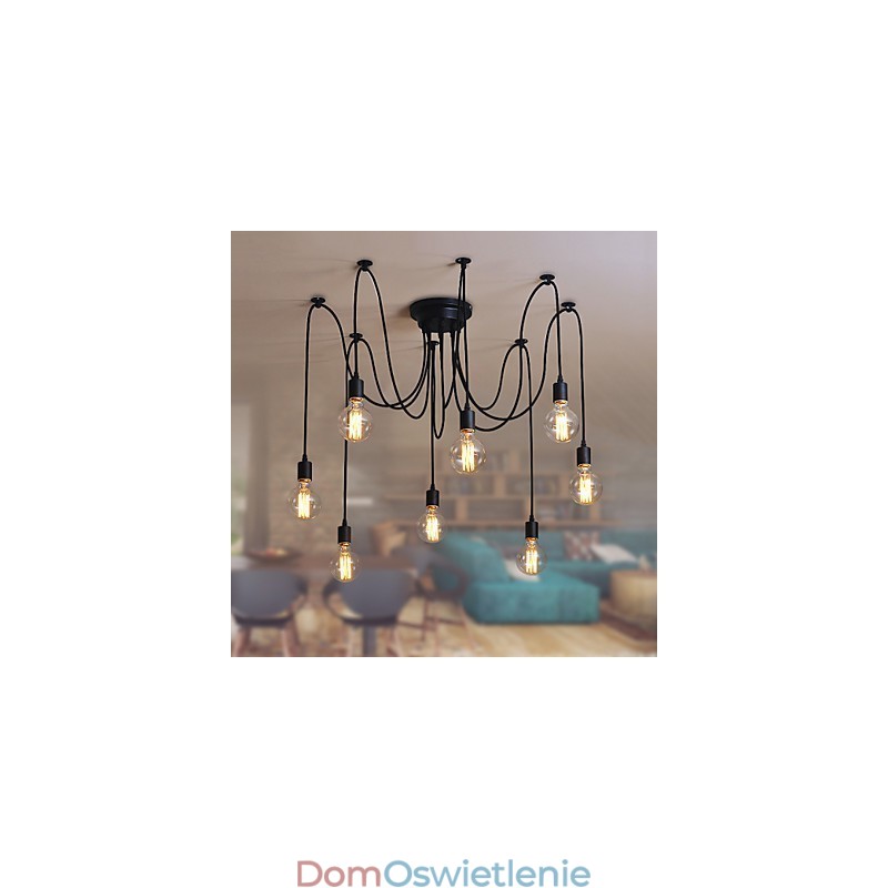 8 świateł żyrandol wiszący lampa tradycyjna klasyczna retro metalowa
