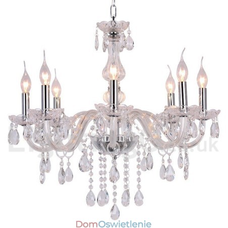 8-punktowy nowoczesny żyrandol w stylu świecy kryształowej K9