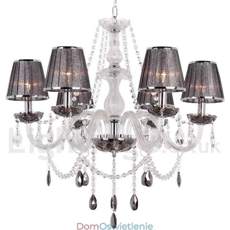 6-światłowy żyrandol w kształcie świecy kryształowej K9