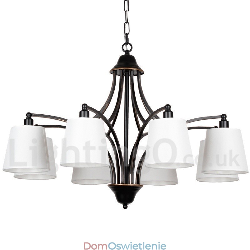 8-światłowy rustykalny retro współczesny żyrandol w stylu świec