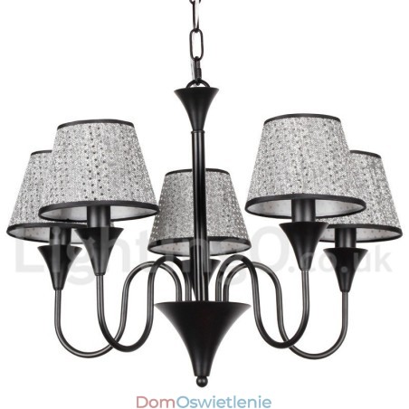 5-cio świetlny rustykalny nowoczesny współczesny retro czarny żyrandol w stylu świecy