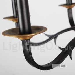 12-punktowy rustykalny żyrandol w stylu retro ze świecami