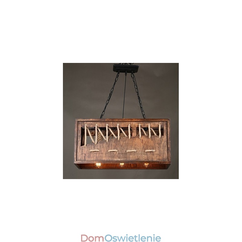 Minimalistyczny drewniany żyrandol