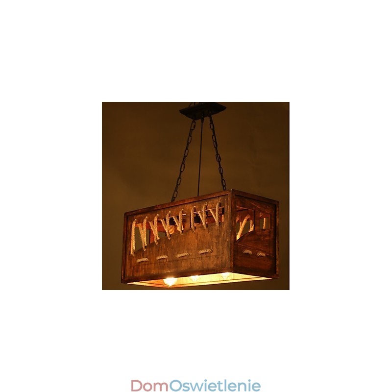 Minimalistyczny drewniany żyrandol