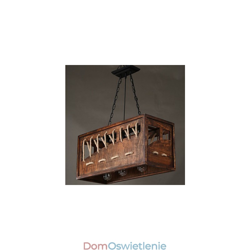Minimalistyczny drewniany żyrandol