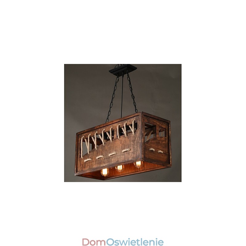 Minimalistyczny drewniany żyrandol