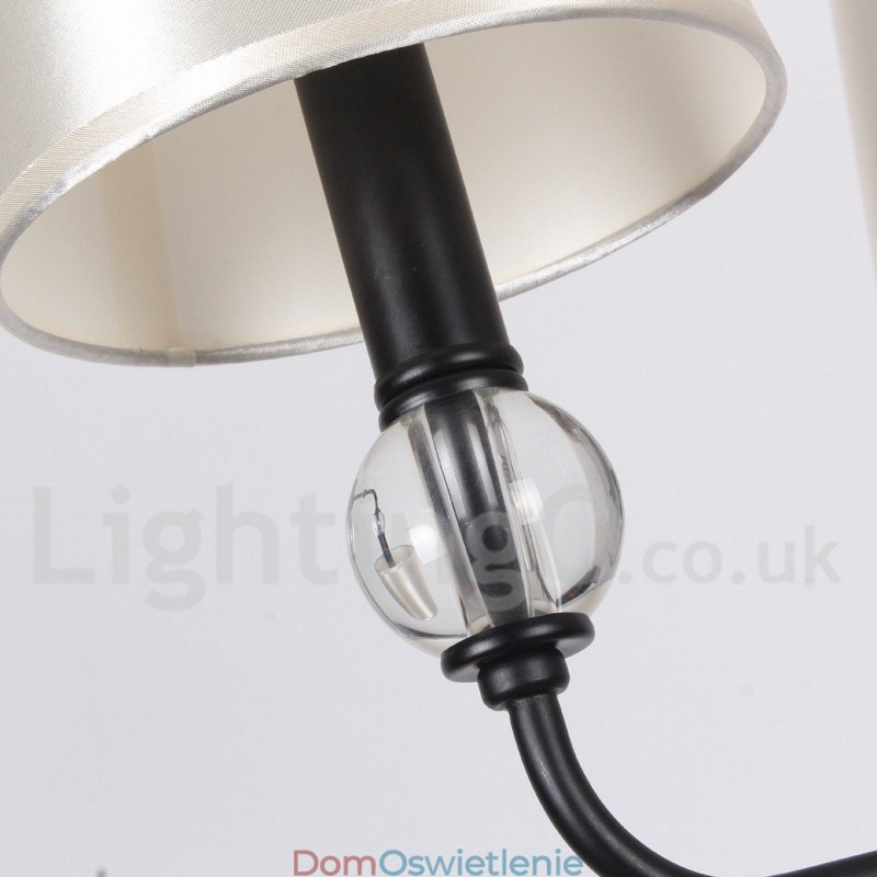 3-punktowy żyrandol w stylu retro w kolorze czarnym, w stylu współczesnej świecy