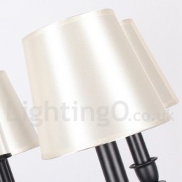 6-światłowy czarny retro nowoczesny żyrandol w stylu świecy