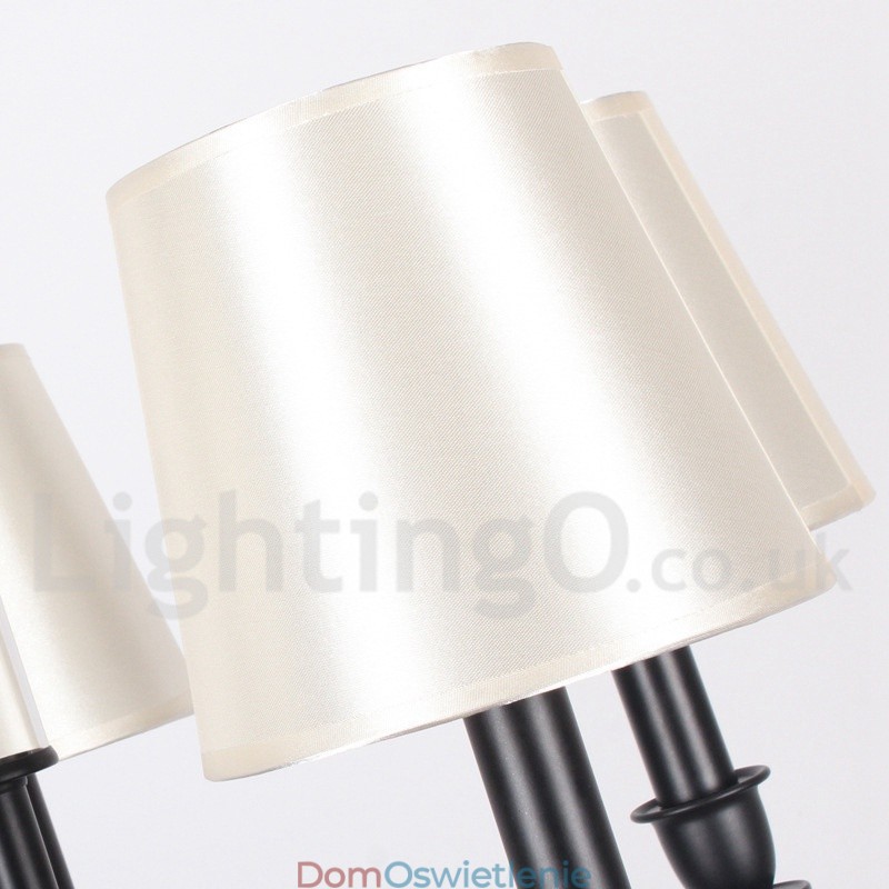 12-światłowy czarny 2-poziomowy duży żyrandol w stylu retro, współczesny, w stylu świecy