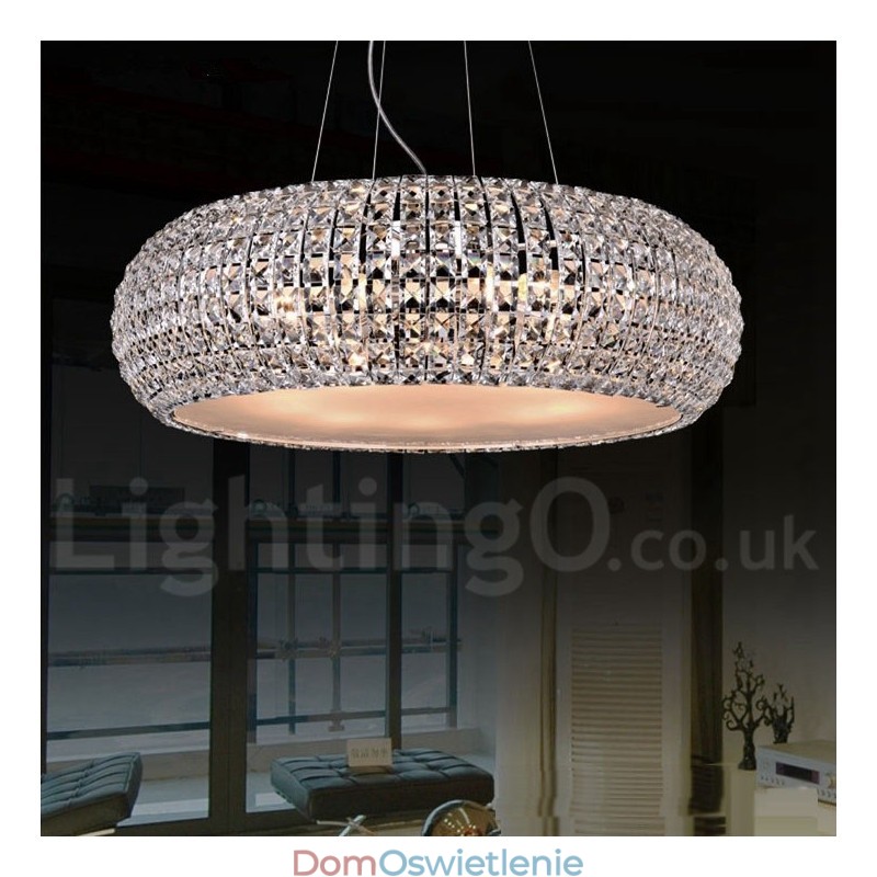 Nowoczesna lampa sufitowa K9 Crystal wisząca do wnętrz żyrandol bębnowy oświetlenie lampy oprawy