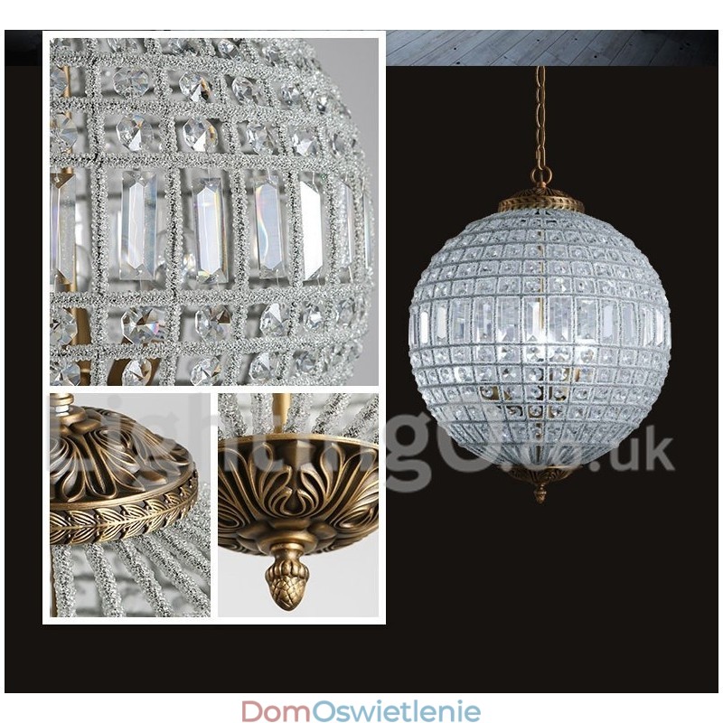 Globe Modern K9 Kryształowa lampa sufitowa wisząca do wnętrz Żyrandol bębnowy Lampy oświetleniowe Osprzęt