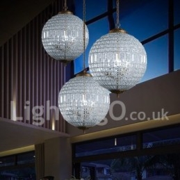 Globe Modern K9 Kryształowa lampa sufitowa wisząca do wnętrz Żyrandol bębnowy Lampy oświetleniowe Osprzęt