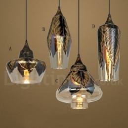 Europejska lampa wisząca w stylu retro ze szkła, lampa wisząca w salonie