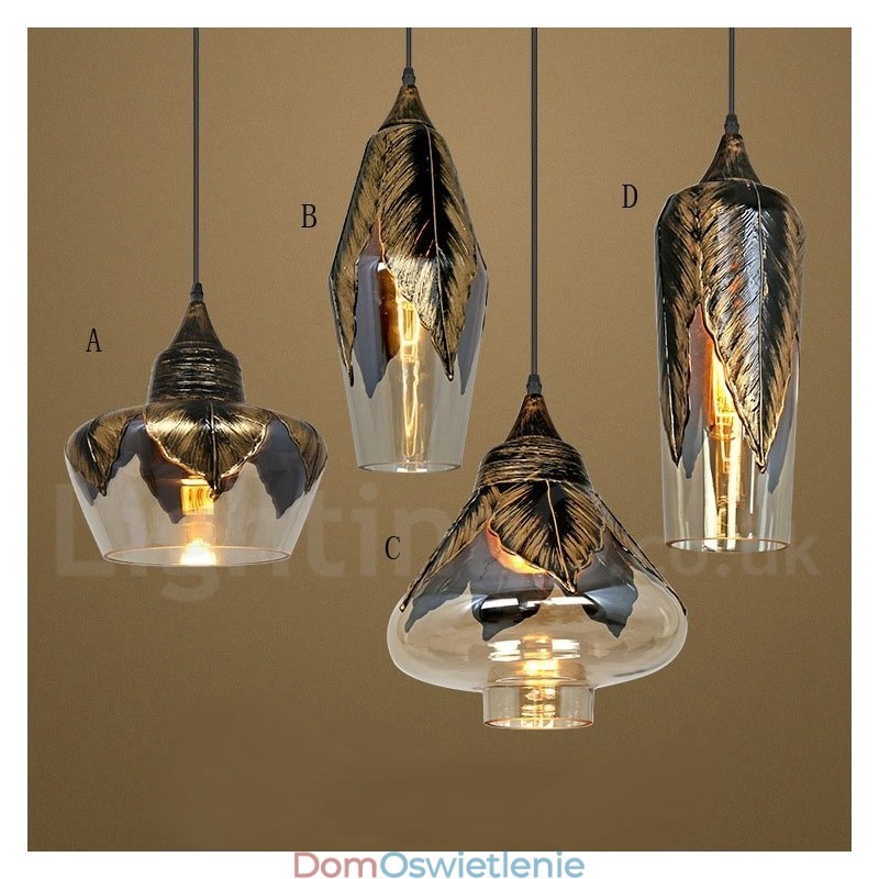 Europejska lampa wisząca w stylu retro ze szkła, lampa wisząca w salonie