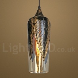 Europejska lampa wisząca w stylu retro ze szkła, lampa wisząca w salonie