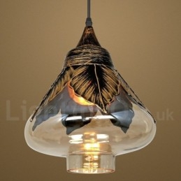 Europejska lampa wisząca w stylu retro ze szkła, lampa wisząca w salonie
