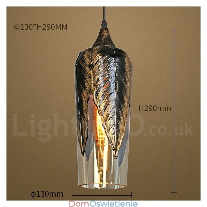 Europejska lampa wisząca w stylu retro ze szkła, lampa wisząca w salonie