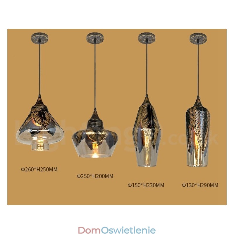 Europejska lampa wisząca w stylu retro ze szkła, lampa wisząca w salonie