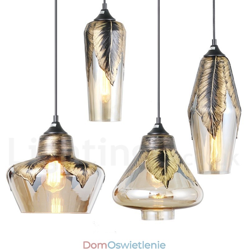 Europejska lampa wisząca w stylu retro ze szkła, lampa wisząca w salonie