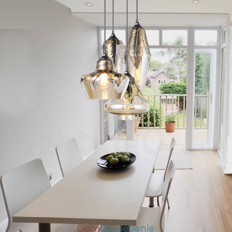 Europejska lampa wisząca w stylu retro ze szkła, lampa wisząca w salonie