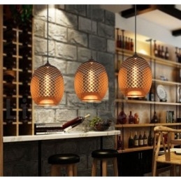 Rustykalna szklana lampa wisząca Europejska lampa wisząca kawiarniana