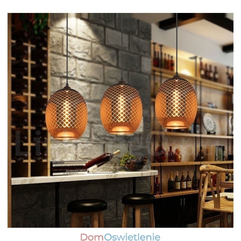 Rustykalna szklana lampa wisząca Europejska lampa wisząca kawiarniana