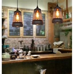 Europejska lampa wisząca ze szkła retro lounge